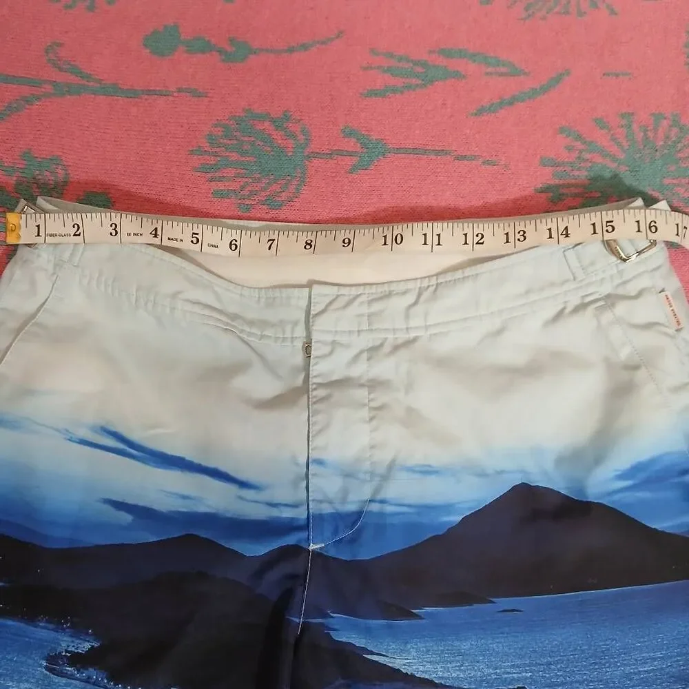 Orlebar brown mens 32 beach shorts swim trunks blue